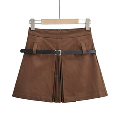 Women's Pleated Solid Color Skirt for Fashionable Look