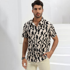 Men's Ripple Pattern Hawaiian Shirt for Summer Beach