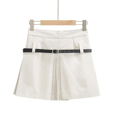Women's Pleated Solid Color Skirt for Fashionable Look