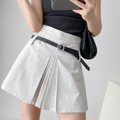 Women's Pleated Solid Color Skirt for Fashionable Look