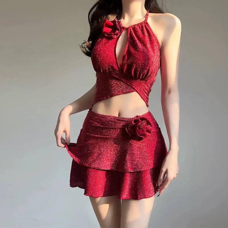 New Arrival 2 Piece Bikini Set Women Korean Style Pure Desire Swimwear