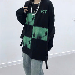 Green Ghost Hand Long-Sleeved Couple Sweater