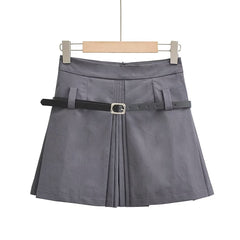 Women's Pleated Solid Color Skirt for Fashionable Look
