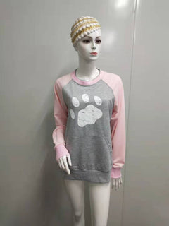Printed Long Sleeve Pullover Hoodie for Women