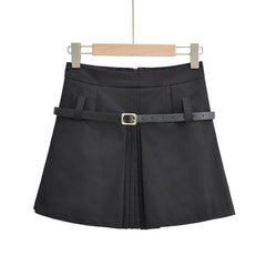 Women's Pleated Solid Color Skirt for Fashionable Look