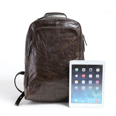 Genuine Leather Backpack with Oiled Finish