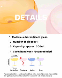 Jelly Bean Wine Glass - Whimsical Eclectic Dopamine Cocktail Coupe